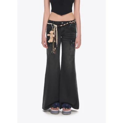 13DE MARZO Doozoo Strings Jeans Black