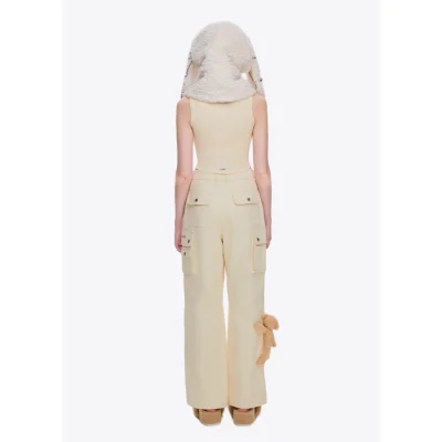13DE MARZO Doozoo Multi-Pocket Cargo Pants Beige - Image 5