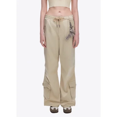 13DE MARZO Chains Parachute Trousers Khaki