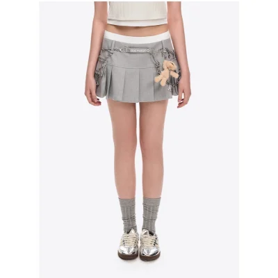 13DE MARZO Chains Multi-Pocket Skort Grey