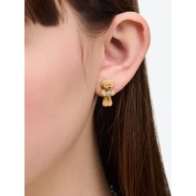 13DE MARZO Mini Bear Hug Heart Ear Stud Silver 18mm Version - Image 5