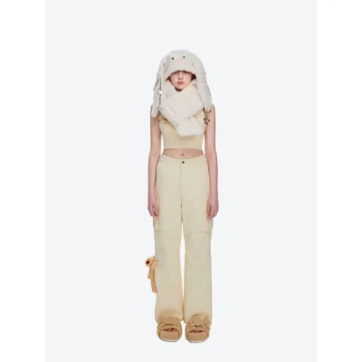 13DE MARZO Doozoo Multi-Pocket Cargo Pants Beige - Image 4
