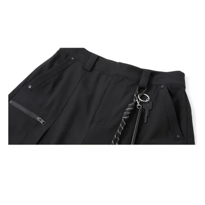 REVAN Sleek Draped Pendant Cargo Pants Black - Image 9