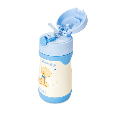 13DE MARZO Bear Insulated Straw Cup Blue 305ml - Image 5
