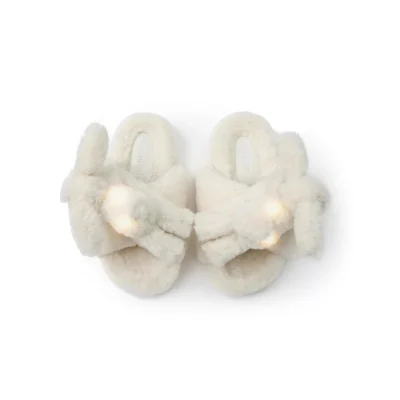 13DE MARZO Luminous Bear Criscross Slippers White - Image 5