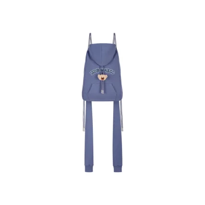 13DE MARZO Doozoo Faux Hoodie String Bag Blue