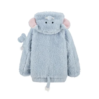 13DE MARZO Elephant BabyBear Scarf Jacket Blue - Image 6