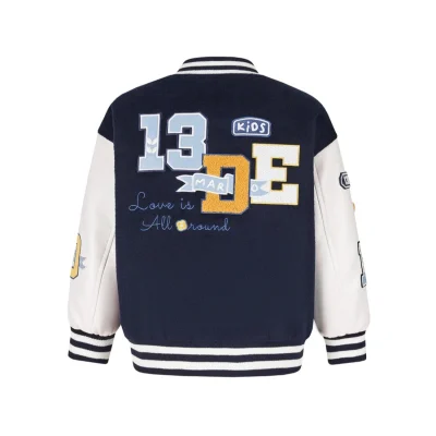 13DE MARZO BabyBear Baseball Jacket Navy Blue - Image 6