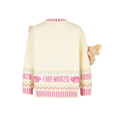 13DE MARZO BabyBear Fair Isle Knit Sweater Beige - Image 6
