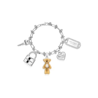 13DE MARZO Maximalist Multi-Pendant Bracelet Silver