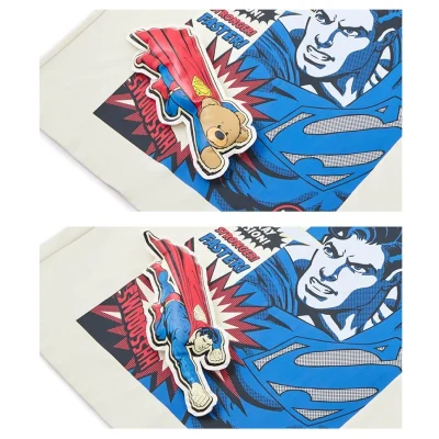 13DE MARZO Superman Bear Comic Sweater Beige - Image 7