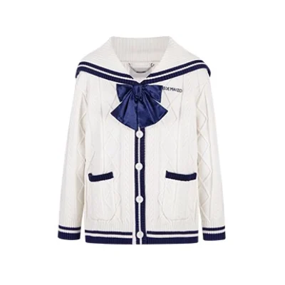 13DE MARZO Sailor Knitted Cardigan White - Image 5