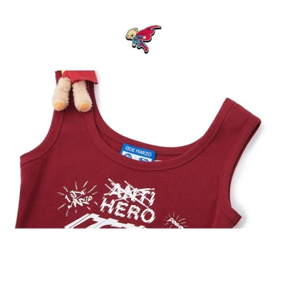 13DE MARZO Superman Bear Bodycon Dress Red - Image 8