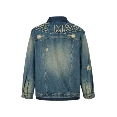 13DE MARZO Double Collar Denim Coat Blue - Image 3