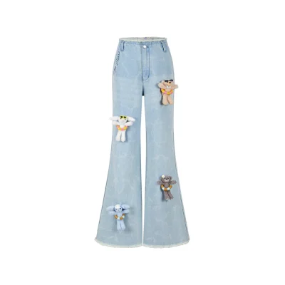13DE MARZO Holiday Plushies Denim Jeans Blue