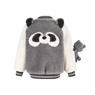 13DE MARZO Raccoon BabyBear Baseball Jacket Grey - Image 6