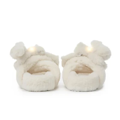 13DE MARZO Luminous Bear Criscross Slippers White - Image 6