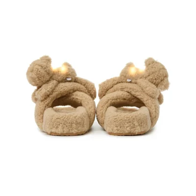 13DE MARZO Luminous Bear Criscross Slippers Khaki - Image 5