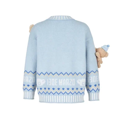 13DE MARZO BabyBear Fair Isle Knit Sweater Blue - Image 6