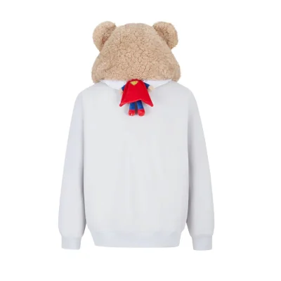 13DE MARZO Superman Bear Fuzzy Hoodie Grey - Image 6
