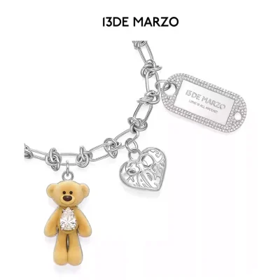 13DE MARZO Maximalist Multi-Pendant Bracelet Silver - Image 5