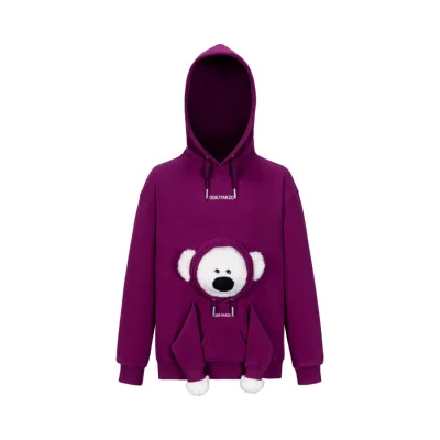 13DE MARZO Doozoo Pocket Bear Hoodie Purple
