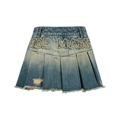 13DE MARZO Denim Frayed Skort Blue - Image 6