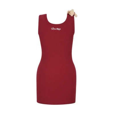 13DE MARZO Superman Bear Bodycon Dress Red - Image 6
