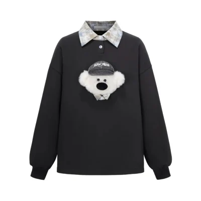 13DE MARZO Real Cap Bear Sweater Dark Grey