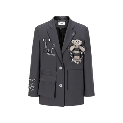 13DE MARZO Chains Multi-Pocket Suit Dark Grey