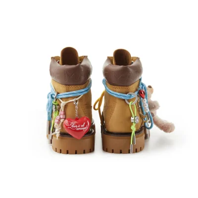 13DE MARZO Maximalist Pendant Suede Martin Boots Khaki - Image 6