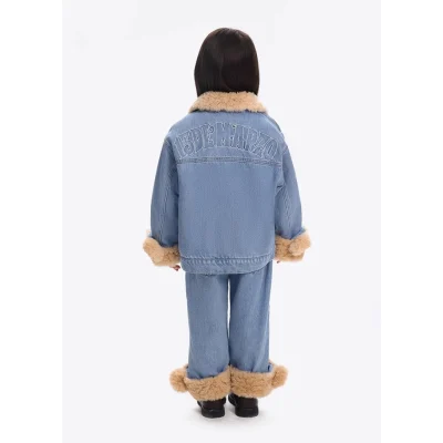 13DE MARZO BabyBear Cuffed Denim Jacket Blue - Image 4