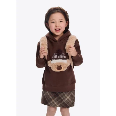 13DE MARZO BabyBear Fuzzy Backpack Khaki - Image 3
