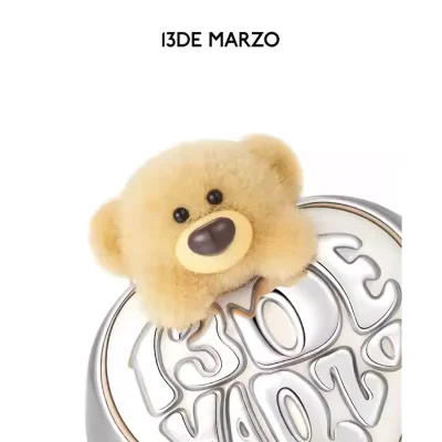 13DE MARZO Bear Heart Pearl Ring Silver - Image 6