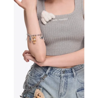 13DE MARZO Maximalist Multi-Pendant Bracelet Silver - Image 3