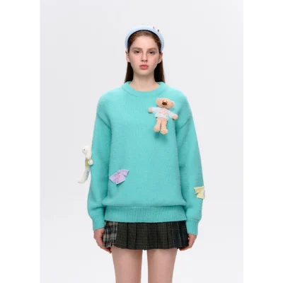 13DE MARZO Wearable Bear Sweater Green