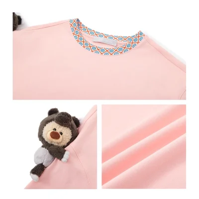 13DE MARZO Malayan Tapir Marzo Bear T-shirt Pink - Image 8