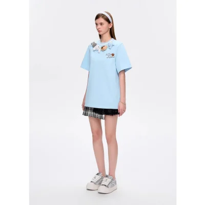 13DE MARZO Holiday Friends T-Shirt Blue - Image 3