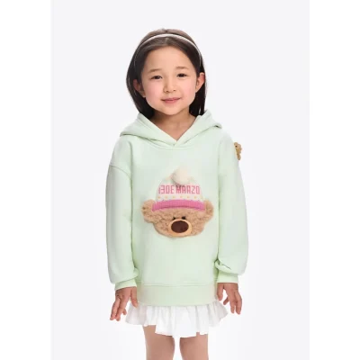 13DE MARZO BabyBear Hat Hoodie Green