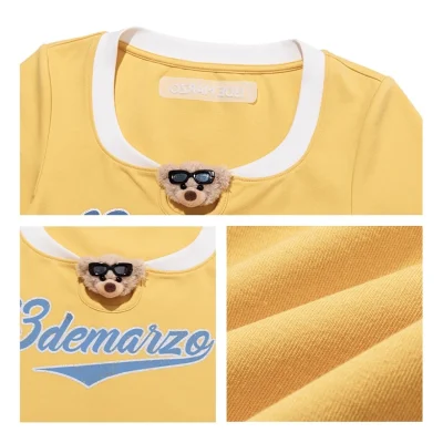 13DE MARZO Collision Colour Slim Top Yellow - Image 7