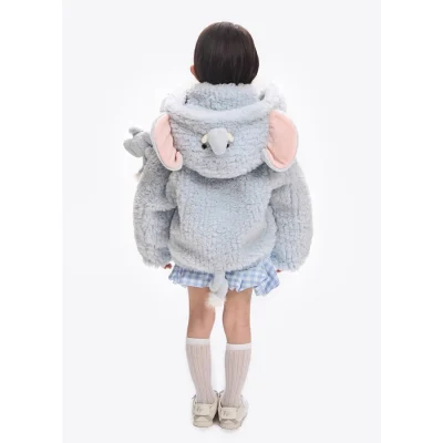 13DE MARZO Elephant BabyBear Scarf Jacket Blue - Image 5