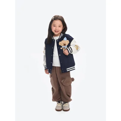 13DE MARZO BabyBear Baseball Jacket Navy Blue - Image 4