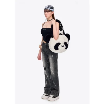 13DE MARZO Doozoo Spray Paint Jeans Black - Image 3