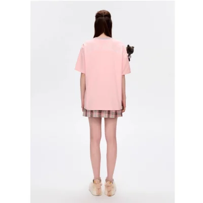 13DE MARZO Malayan Tapir Marzo Bear T-shirt Pink - Image 5