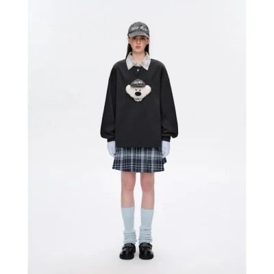 13DE MARZO Real Cap Bear Sweater Dark Grey - Image 3