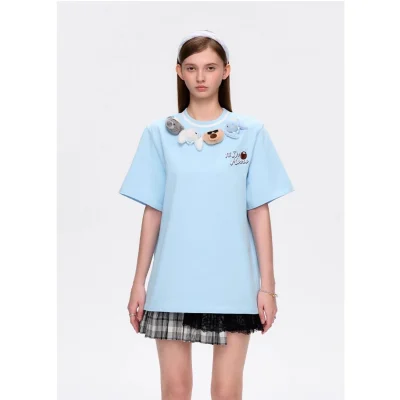 13DE MARZO Holiday Friends T-Shirt Blue