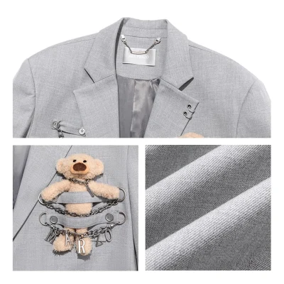 13DE MARZO Chains Multi-Pocket Suit Grey - Image 7