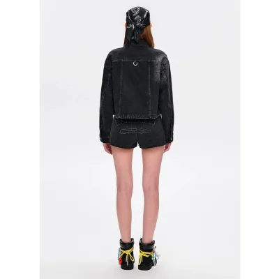 13DE MARZO Maximalist Pendant Suede Martin Boots Black - Image 4