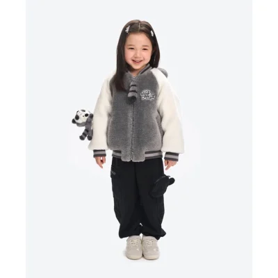 13DE MARZO Raccoon BabyBear Baseball Jacket Grey - Image 3