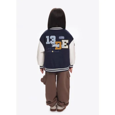 13DE MARZO BabyBear Baseball Jacket Navy Blue - Image 5
